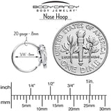 20G 5/16 Clear Gem Heavenly Heart Angel Wing Black Nose Hoop