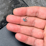 20G 7mm Clear CZ Gem Butterfly Rose Flower Blue L Shape Nose Ring