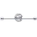 14G Clear Gem Lunar Dragonfly Industrial Barbell 38mm