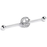 14G Clear Gem Lunar Dragonfly Industrial Barbell 38mm
