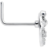 20G 7mm Clear Gem Lunar Dragonfly L Shape Nose Ring