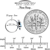 20G 5/16 Blue Gem Fancy Fab Butterfly Nose Hoop