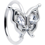 20G 5/16 Clear Gem Fancy Fab Butterfly Nose Hoop