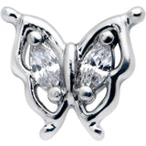 20G 5/16 Clear Gem Fancy Fab Butterfly Nose Hoop
