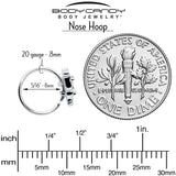 20G 5/16 Clear Gem Fancy Fab Butterfly Nose Hoop