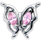 20G 5/16 Pink Gem Fancy Fab Butterfly Nose Hoop