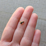 20G 7mm Red Blue Gem Gold Tone Butterfly L Shape Nose Ring
