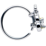 20G 5/16 Clear CZ Gem Butterfly Love Bug Nose Hoop