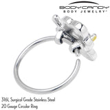 20G 5/16 Clear CZ Gem Butterfly Love Bug Nose Hoop