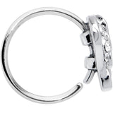 20G 5/16 Clear Gem Heavenly Heart Angel Wing Blue Nose Hoop