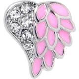 20G 5/16 Clear Gem Heavenly Heart Angel Wing Pink Nose Hoop