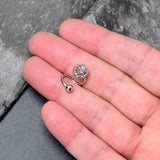 Blue Gem Lunar Dragonfly Spiral Twister Belly Ring