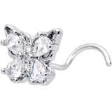 20G 7mm Clear Gem Baroque Beauty Butterfly Left Side Nose Screw