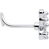 20G 7mm Clear Gem Baroque Beauty Butterfly Left Side Nose Screw