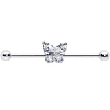 14G Clear Gem Baroque Beauty Butterfly Industrial Barbell 38mm
