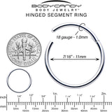 18G 7/16 316L Surgical Steel Precision Hinged Segment Hoop