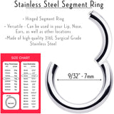 14G 7mm 316L Surgical Steel Precision Hinged Segment Hoop