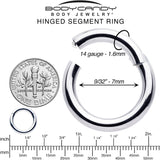 14G 7mm 316L Surgical Steel Precision Hinged Segment Hoop