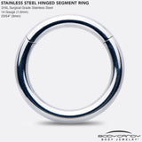 14G 9mm 316L Surgical Steel Precision Hinged Segment Hoop