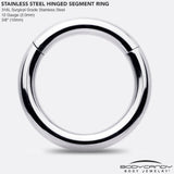 12G 3/8 316L Surgical Steel Precision Hinged Segment Hoop