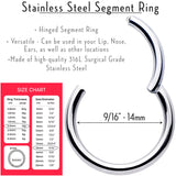 12G 9/16 316L Surgical Steel Precision Hinged Segment Hoop