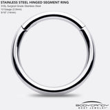 12G 9/16 316L Surgical Steel Precision Hinged Segment Hoop