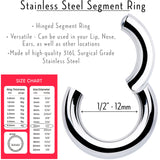 6G 1/2 316L Surgical Steel Precision Hinged Segment Hoop
