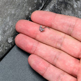 20G 7mm Pink Gem Fancy Fab Butterfly L Shape Nose Ring