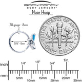 20G 5/16 Clear Gem Chunky Butterfly Blue Nose Hoop