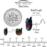 20G 7mm Watermelon Cat Love Left Side Nose Screw