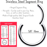 10G 5/8 316L Surgical Steel Precision Hinged Segment Hoop