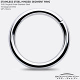 10G 5/8 316L Surgical Steel Precision Hinged Segment Hoop