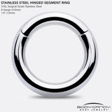 8G 1/2 316L Surgical Steel Precision Hinged Segment Hoop