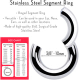 6G 3/8 316L Surgical Steel Precision Hinged Segment Hoop