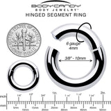 6G 3/8 316L Surgical Steel Precision Hinged Segment Hoop