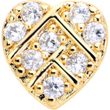 20G 7mm Clear Gem Gold Tone Lattice Heart L Shape Nose Ring