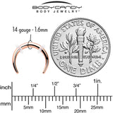 14G 5/16 Rose Gold Tone Pincher Crescent Taper