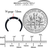 14G 3/8 Black Pincher Crescent Taper