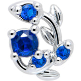 20G 7mm Blue Gem Twining Vine L Shape Nose Ring