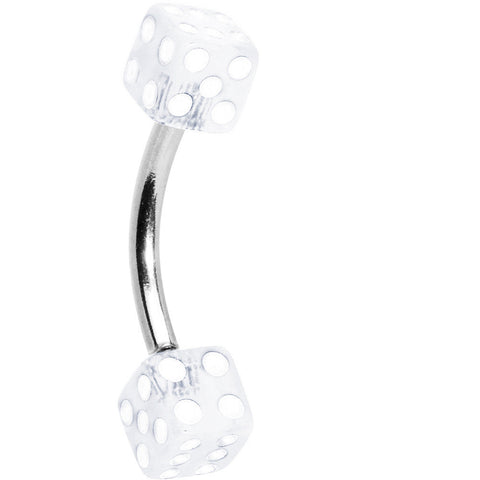 Clear Acrylic Dice Belly Ring