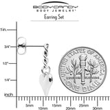 Chain Dangle Heart Stud Earrings