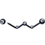 14G Clear Gem Black Constellation Style Project Bar 32mm