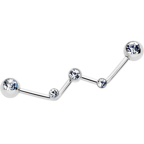 14G Clear Gem Constellation Style Project Bar 32mm