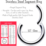 10G 1/2 316L Surgical Steel Precision Hinged Segment Hoop