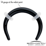 14G 5/16 Black Pincher Crescent Taper