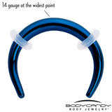 14G 5/16 Blue Pincher Crescent Taper