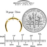 14G 3/8 Gold Tone Pincher Crescent Taper