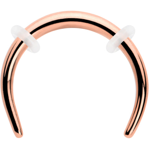 14G 3/8 Rose Gold Tone Pincher Crescent Taper