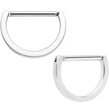 14G 13mm Implant Grade Titanium D Shaped Nipple Clicker Set