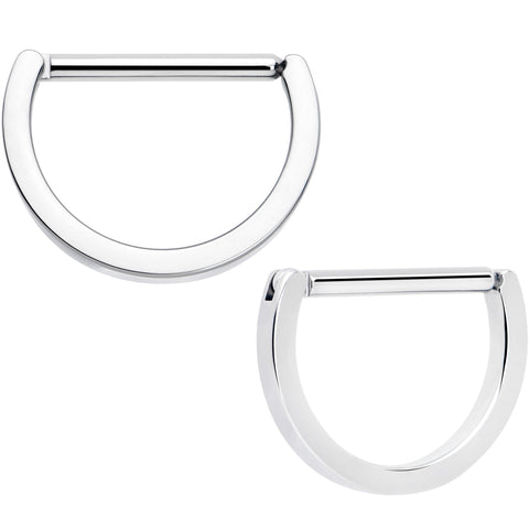 14G 13mm Implant Grade Titanium D Shaped Nipple Clicker Set